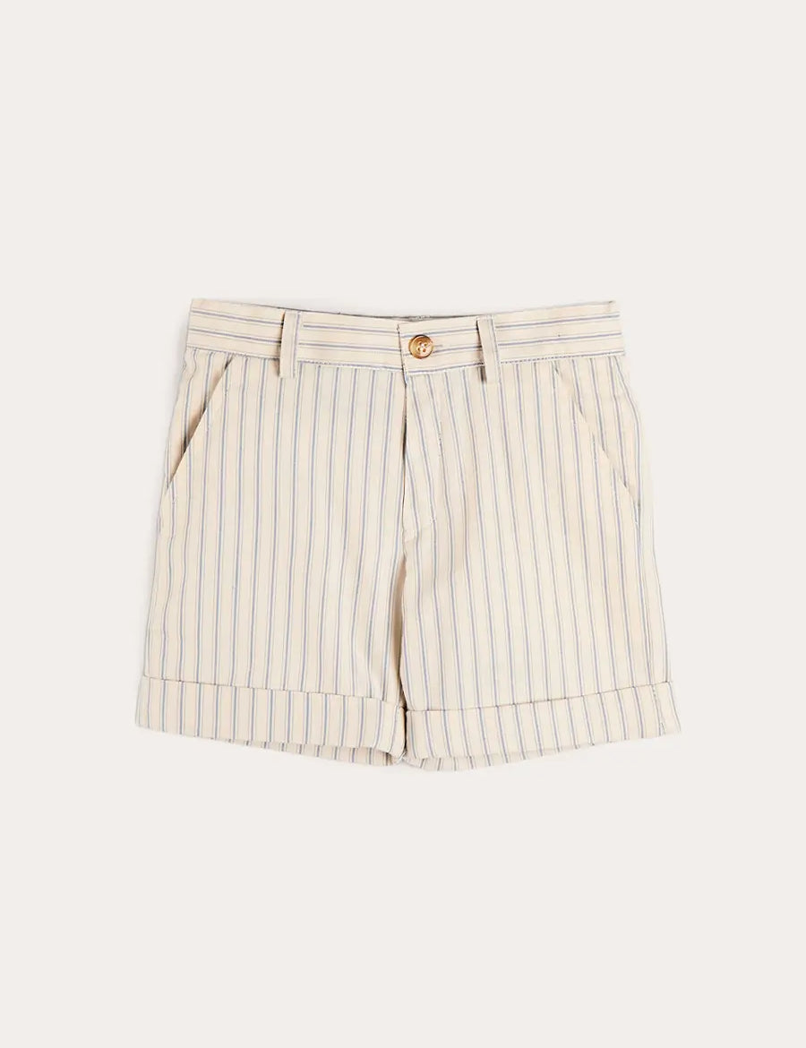 Percy Stripe Tailored Shorts in Blue (4- 10yrs) SHORTS from Pepa London US