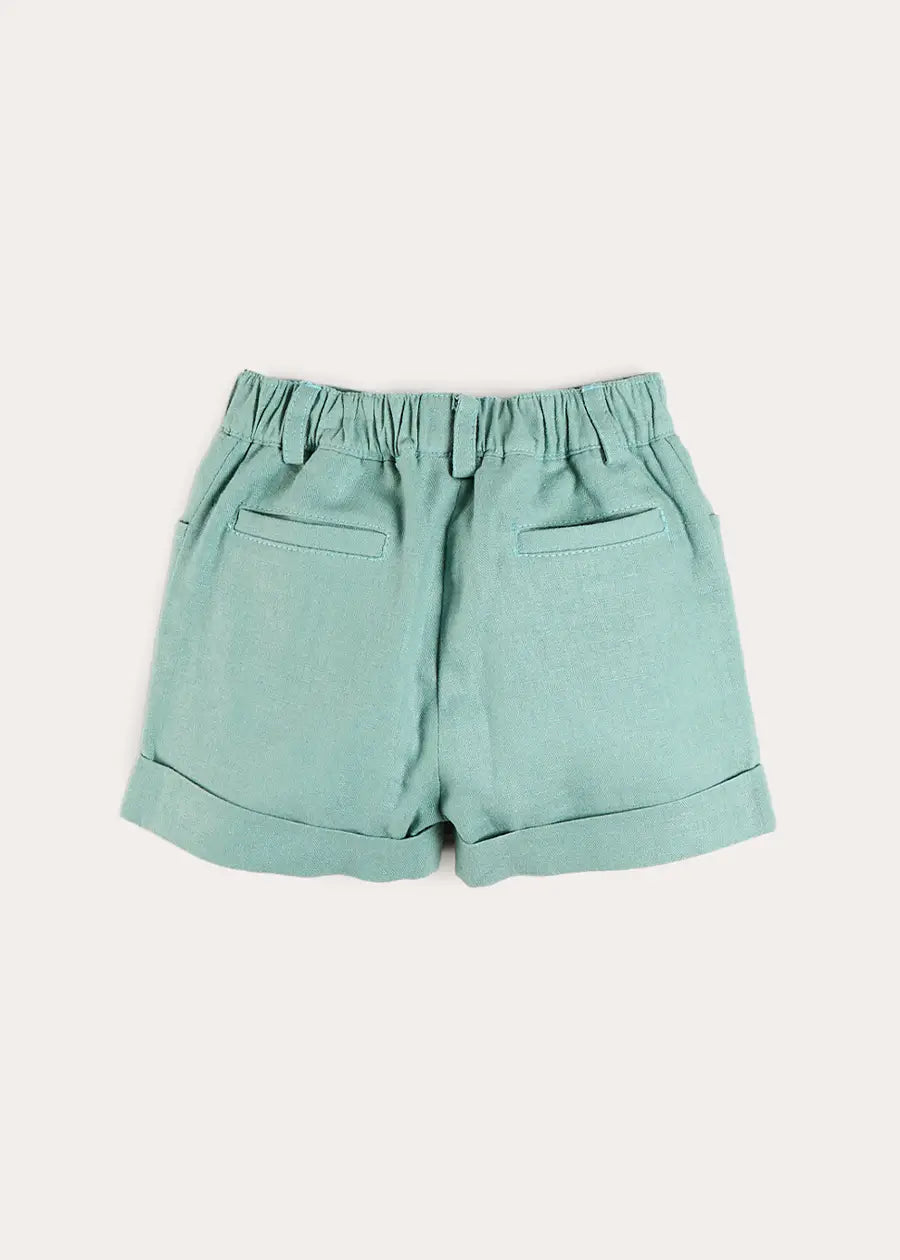 Plain Insignia Elasticated Waistband Shorts in Sage Green (12mths-4yrs) Shorts from Pepa London US