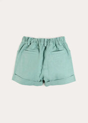 Plain Insignia Elasticated Waistband Shorts in Sage Green (12mths-4yrs) Shorts from Pepa London US