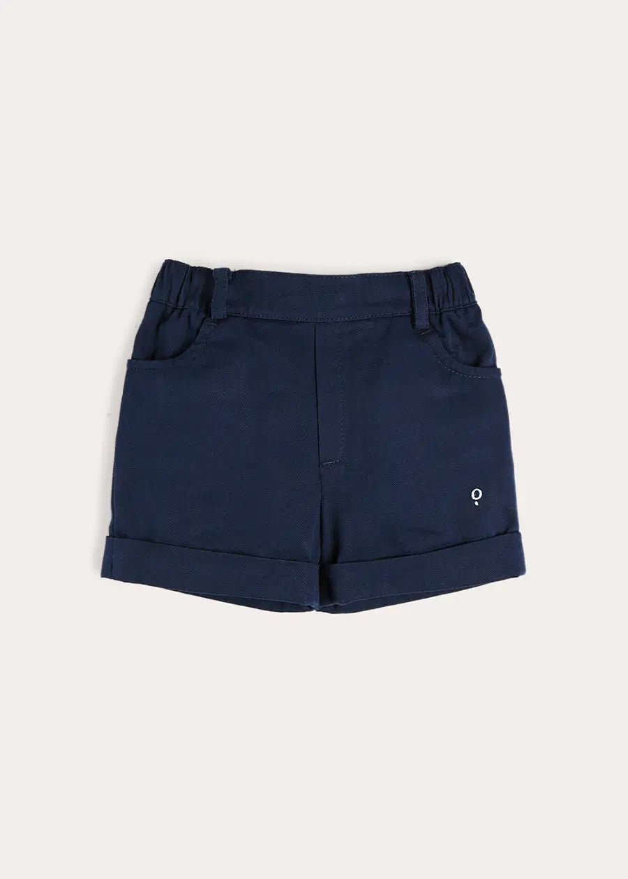 Insignia Elasticated Waist Turn-up Shorts in Navy (12mths-4yrs) Shorts from Pepa London