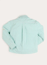 Lucas Check Pocket Detail Long Sleeve Shirt in Green (18mths- 10yrs) SHIRTS from Pepa London US