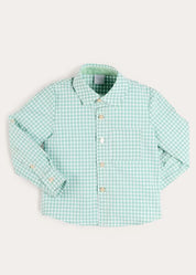 Lucas Check Pocket Detail Long Sleeve Shirt in Green (18mths- 10yrs) SHIRTS from Pepa London US