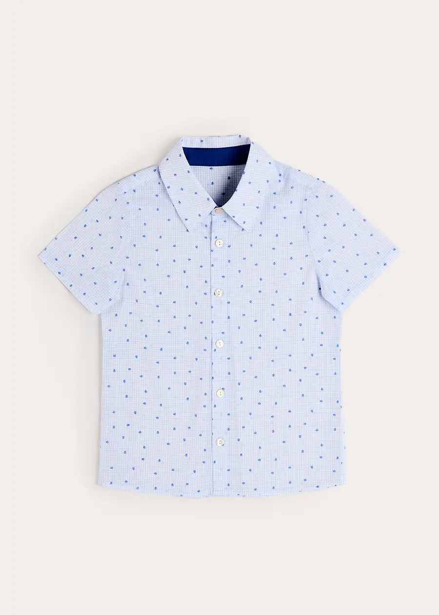 Noah Check Short Sleeve Shirt in Blue (2-10yrs) SHIRTS from Pepa London US