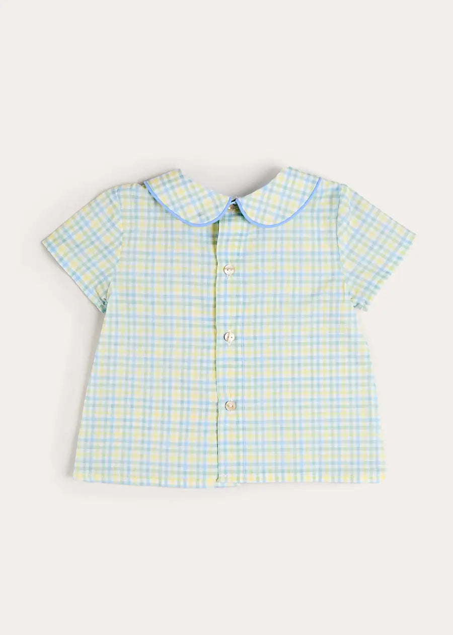 Pip Check Button Detail Short Sleeve Shirt in Green (12mths-5yrs) SHIRTS from Pepa London US