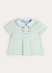 Pip Check Button Detail Short Sleeve Shirt in Green (12mths-5yrs) SHIRTS from Pepa London US