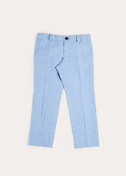 Plain Trousers in Sky Blue (4- 10yrs) TROUSERS from Pepa London US