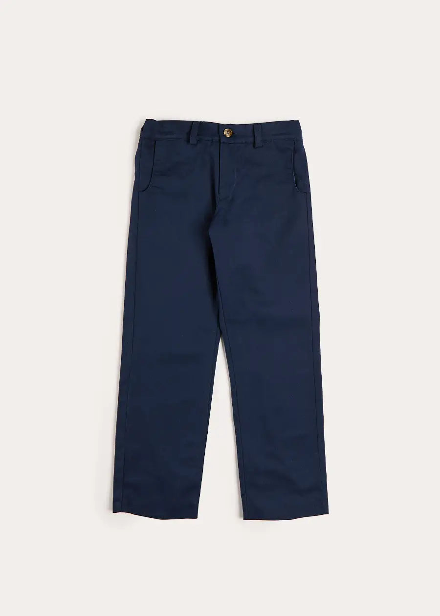 Wool Suit Trousers in Navy (4-10yrs) TROUSERS from Pepa London US