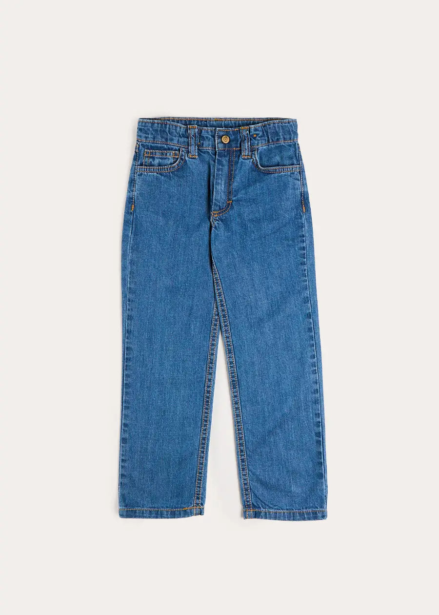 Five Pocket Straight Leg Jeans in Blue Denim (2-10yrs) Trousers from Pepa London US