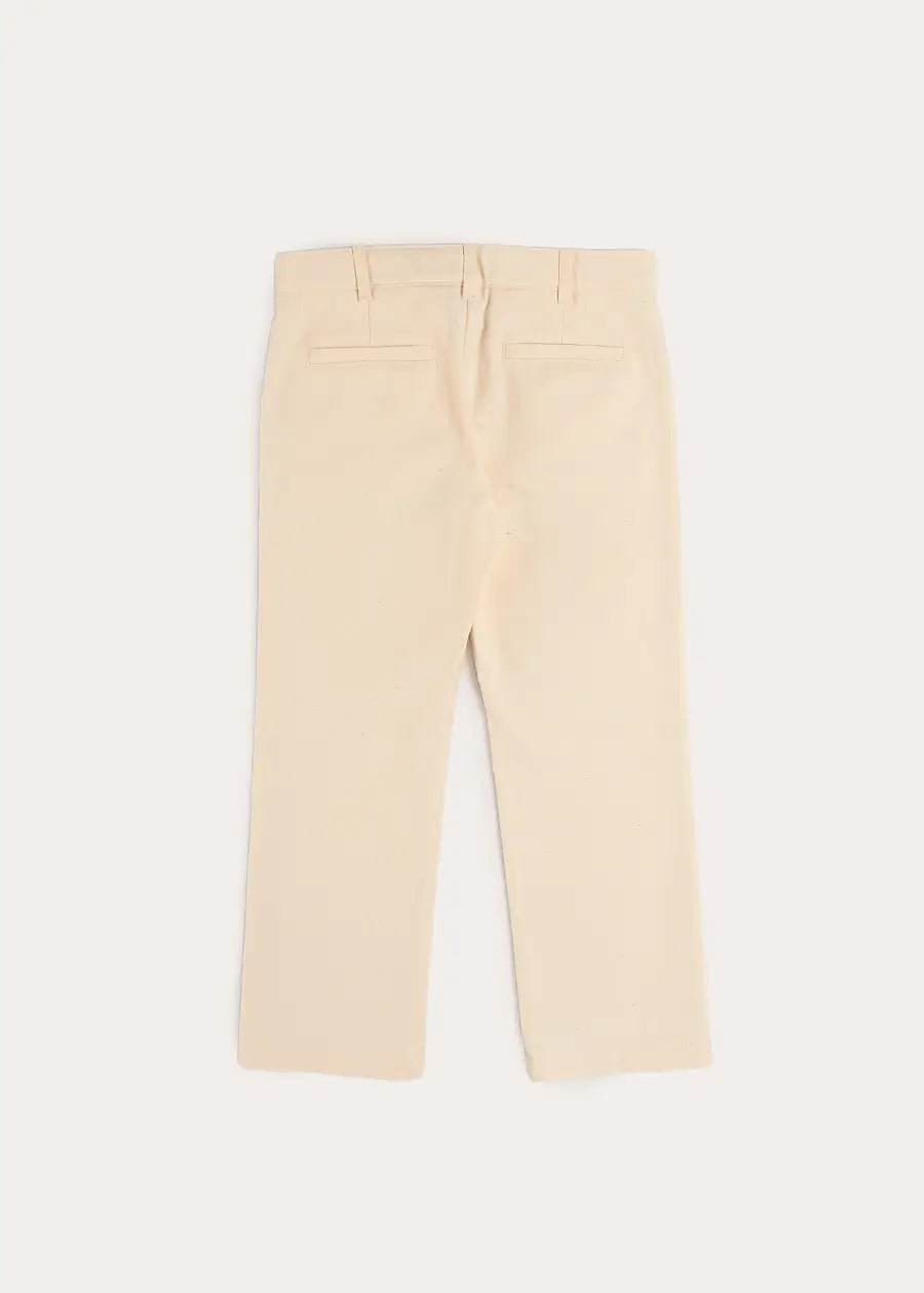 Plain Chino Trousers in Cream (4-10yrs) TROUSERS from Pepa London US