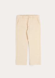 Plain Chino Trousers in Cream (4-10yrs) TROUSERS from Pepa London US