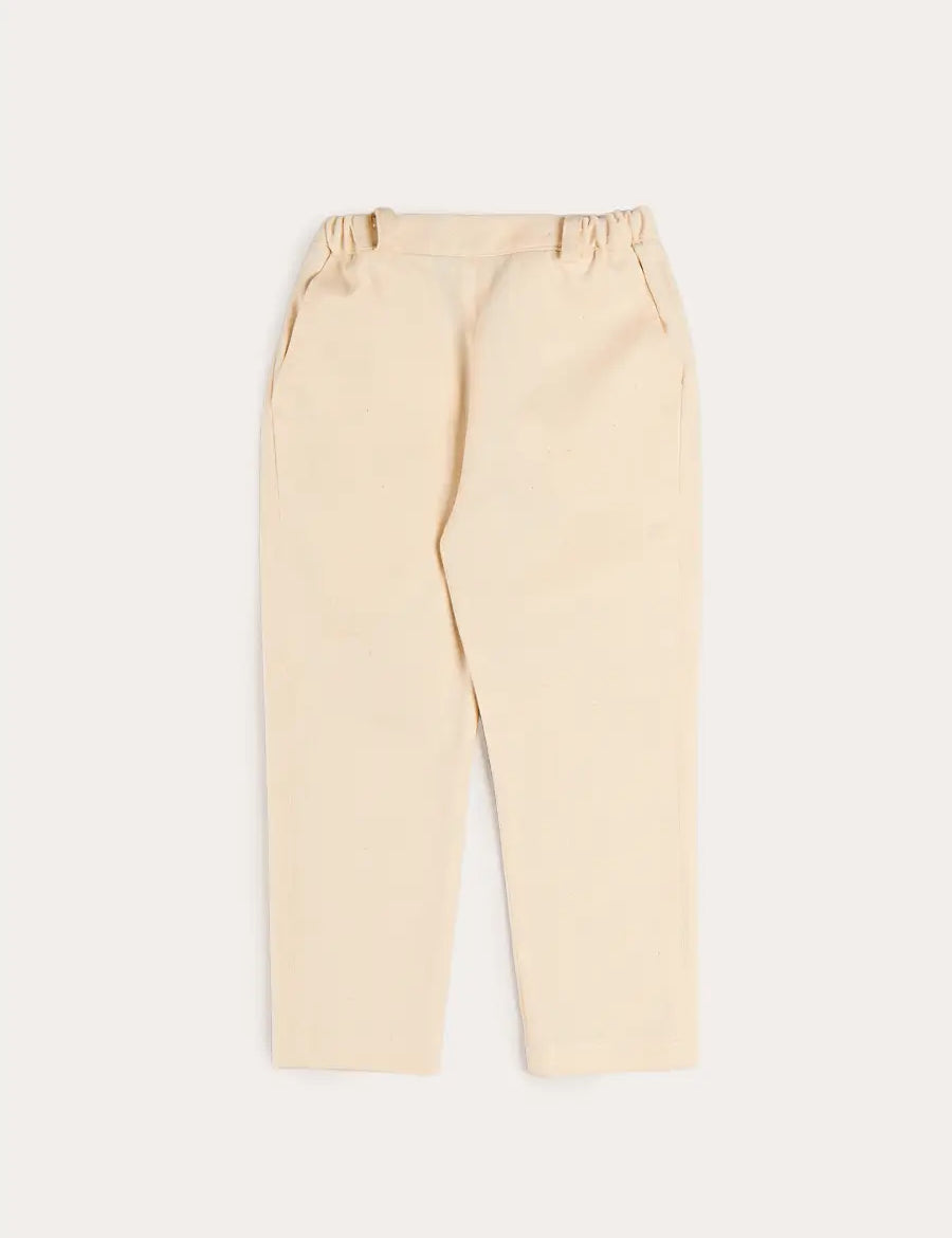 Elasticated Waist Trousers in Cream (18mths-5yrs) TROUSERS from Pepa London US
