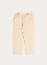 Elasticated Waist Trousers in Cream (18mths-5yrs) Trousers from Pepa London