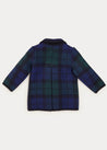 Check Double Breasted Coat In Navy (2-10yrs) COATS  from Pepa London US