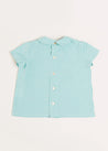 Gingham Peter Pan Collar Short Sleeve Shirt in Green (12mths-3yrs) Shirts from Pepa London US