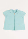Gingham Peter Pan Collar Short Sleeve Shirt in Green (12mths-3yrs) Shirts from Pepa London US