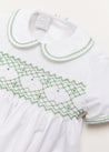 Handsmocked Peter Pan Collar Short Sleeve Two Piece Set in Green (18mths-6yrs) Two Piece Set  from Pepa London US