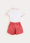 Peter Pan Collar Short Sleeve Two Piece Set in Red (12mths-6yrs)   from Pepa London US