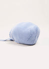 Lace Detail Knitted Bonnet in Blue (1-6mths) Knitted Accessories from Pepa London US