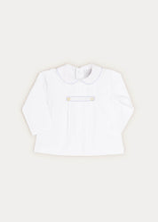 Long Sleeve Peter Pan Collar Top in White (6mths-2yrs) TOPS & BODYSUITS from Pepa London US