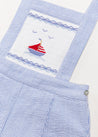 Nautical Striped Boat Embroidery Short Dungarees in Blue (18mths-4yrs) Dungarees  from Pepa London US