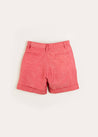 Plain Linen Shorts in Red (4-10yrs) Shorts  from Pepa London US