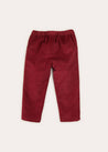 Plain Pocket Detail Trousers In Red (18mths-3yrs) TROUSERS  from Pepa London US