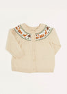 Safari Intarsia Cardigan in Beige (12mths-4yrs) Knitwear  from Pepa London US