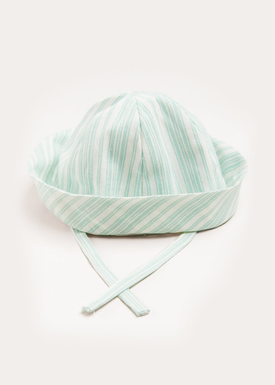Striped Beach Hat in Green (S-L) Accessories from Pepa London US
