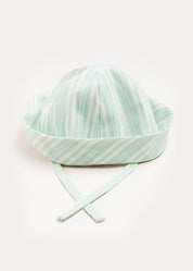 Striped Beach Hat in Green (S-L) Accessories from Pepa London US