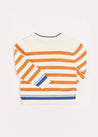 Striped Crewneck Jumper in Camel (12mths-10yrs) Knitwear from Pepa London US