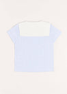 Striped Double Breasted Short Sleeve Shirt in Blue (12mths-4yrs) Shirts  from Pepa London US