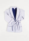 Striped Dressing Gown In Blue (2-10yrs) NIGHTWEAR  from Pepa London US