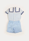 Striped Mariner Collar Short Sleeve Two Piece Set in Blue (12mths-6yrs)   from Pepa London US
