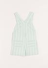 Striped Pocket Front Short Dungarees in Green (18mths-4yrs) Dungarees  from Pepa London US