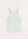 Striped Pocket Front Short Dungarees in Green (18mths-4yrs) Dungarees  from Pepa London US