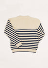 Whale Intarsia Striped Jumper in Blue (12mths-6yrs) Knitwear from Pepa London US