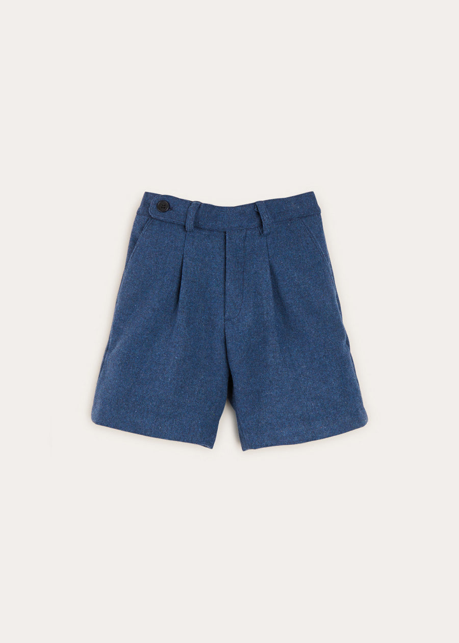 Wool Shorts In Blue (4-10yrs) SHORTS from Pepa London US