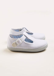 Woven T-Bar Baby Shoes in White (20-26EU) Shoes  from Pepa London