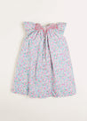 Amelia Floral Print Hand Smocked Sleeveless Dress in Pink (12mths-10yrs) Dresses  from Pepa London US