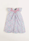 Amelia Floral Print Hand Smocked Sleeveless Dress in Pink (12mths-10yrs) Dresses  from Pepa London US