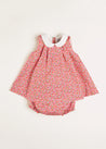 Annie Floral Print Sleeveless Dress With Bloomers in Coral (3mths-3yrs) Dresses  from Pepa London US