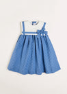 Broderie Anglaise Sleeveless Trapeze Dress in Blue (12mths-10yrs) Dresses  from Pepa London US