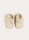 Celebration Lace-up T-Bar Pram Shoes in Beige (17-20EU) Shoes  from Pepa London US