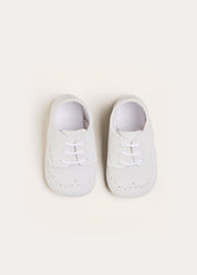 Lace-up Celebration Pram Shoes in Ivory (17-20EU) SHOES from Pepa London US