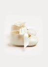 Celebration Ribbon Detail Mary Jane Pram Shoes in Beige (17-20EU) Shoes  from Pepa London US