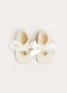 Celebration Ribbon Detail Mary Jane Pram Shoes in Beige (17-20EU) Shoes  from Pepa London US