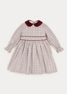 Ebury Check Peter Pan Collar Belted Dress In Beige (2-10yrs) DRESSES from Pepa London US