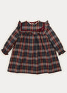 Check Velvet Bow Trapeze Dress In Navy (18mths-10yrs) DRESSES  from Pepa London US