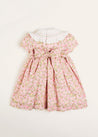 Eloise Floral Print Handsmocked Short Sleeve Dress in Pink (12mths-10yrs) Dresses  from Pepa London US