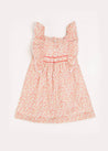 Emma Floral Print Smocked Sleeveless Dress in Red (12mths-10yrs) Dresses  from Pepa London US